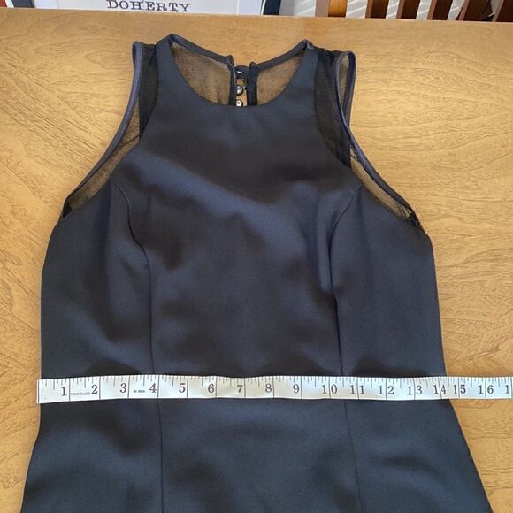 Vintage Black Polyester Mesh Back Formal Maxi Dress Size 7 - Picture 8 of 11